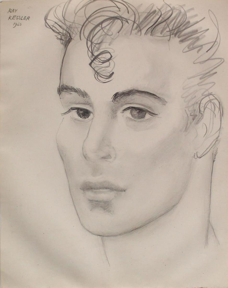 Emlen Etting - Ray Kessler II: Artist: Emlen Etting Title: Ray Kessler II Year: 1960 Dimensions: 9 3/4in. by 12 1/4in. Edition: Unique One of a Kind Artwork Suite: Heads of Boys Me