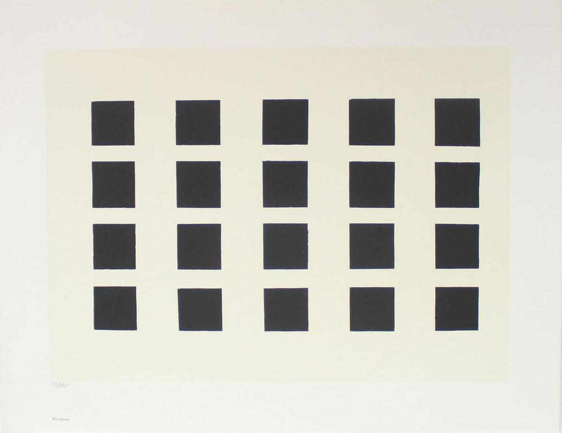 Donald Sultan - Windows: Artist: Donald Sultan Title: Windows Year: 1999 Dimensions: 17in. by 22in. Edition: From the Rare Limited Edition of 395 Publisher: MFA Contemporary Atelier
