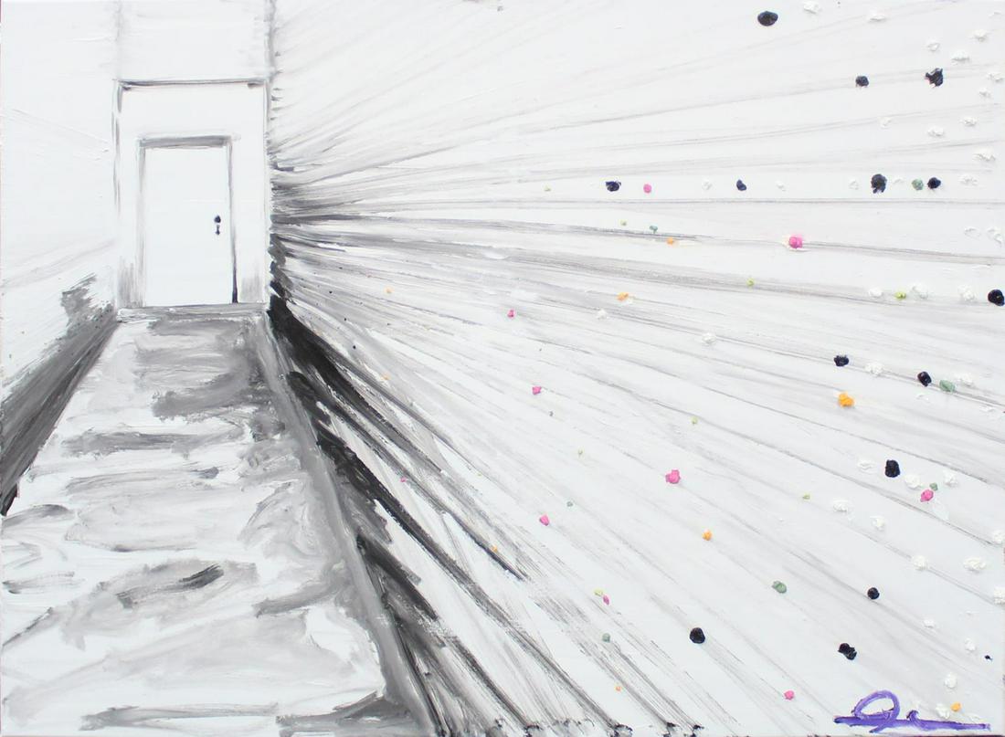 Billy Cooper - Untitled (Hallway): Artist: Billy Cooper Title: Untitled (Hallway) Dimensions: 48in. by 35 1/4in. Edition: Unique One of a Kind Painting Medium: Original Oil on Canvas Condition: E