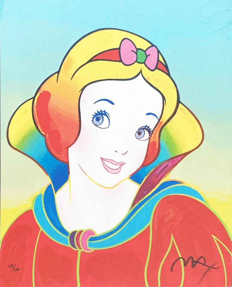 Peter Max - Snow White: Artist: Peter Max Title: Snow White Year: 1996 Dimensions: 16in. by 14in. Edition: From the rare limited edition of 500 Medium: Original serigraph on paper