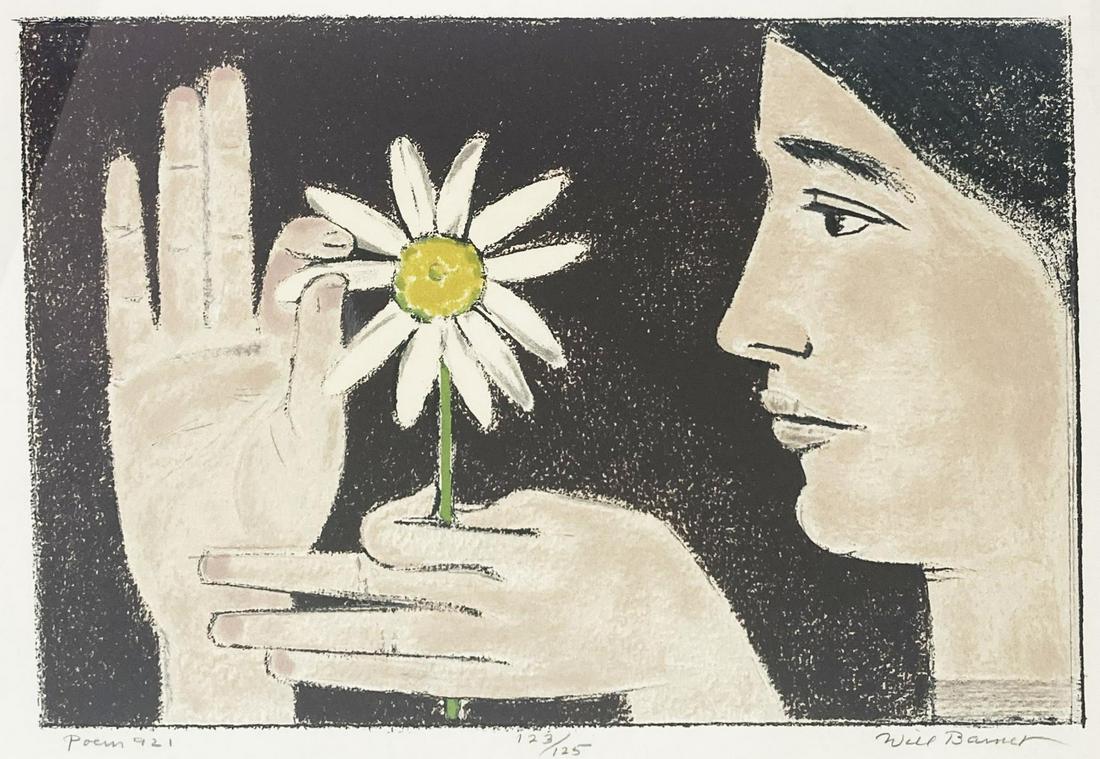 Will Barnet - Poem 921: Artist: Will Barnet Title: Poem 921 Dimensions: 23.5in. by 17.5in. Edition: 123 From the rare limited edition of 125 Medium: Original serigraph on paper Condition:<