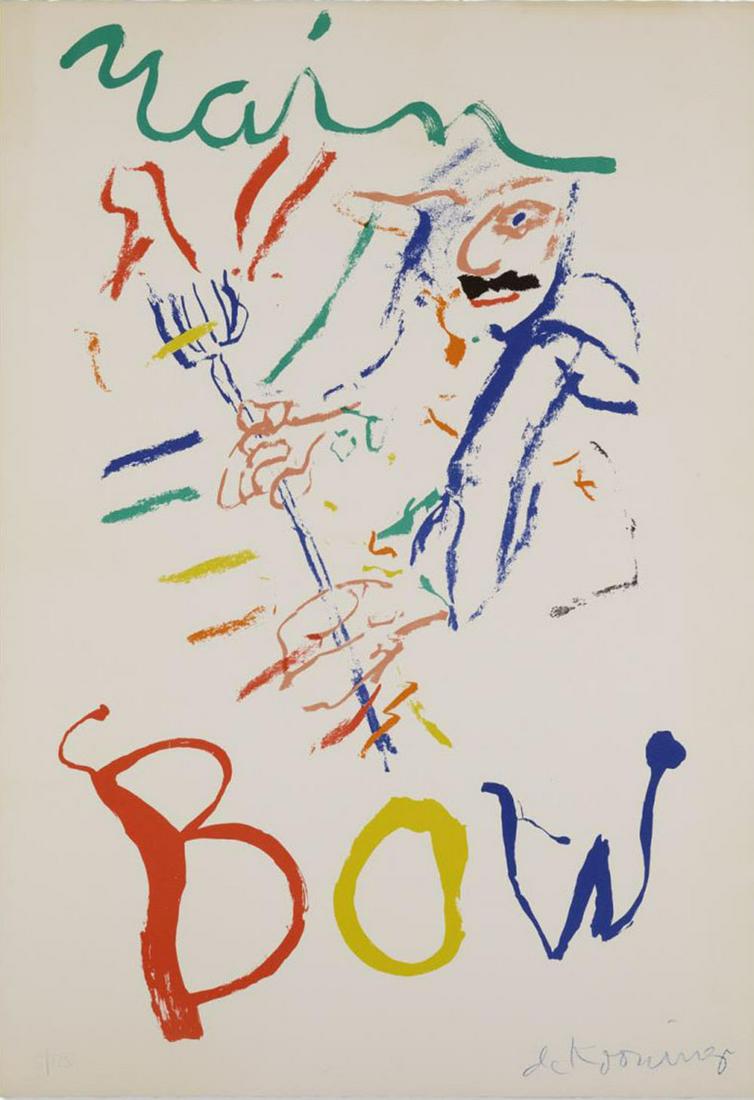 Willem De Kooning - Rainbow: Thelonious Monk Devil at: Artist: Willem De Kooning Title: Rainbow: Thelonious Monk Devil at the Keyboard Year: 1972/76 Dimensions: 35 1/4in. by 24 1/2in. Edition: From the rare limited edition of 125 P