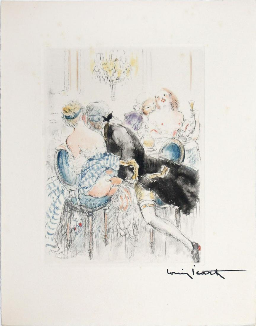 Louis Icart - Roaming Hand: Artist: Louis Icart Title: Roaming Hand Year: 1947 Dimensions: 11in. by 8.5in. Edition: From the rare limited edition of 500 Publisher: Georges Guillot Editeur: Paris <