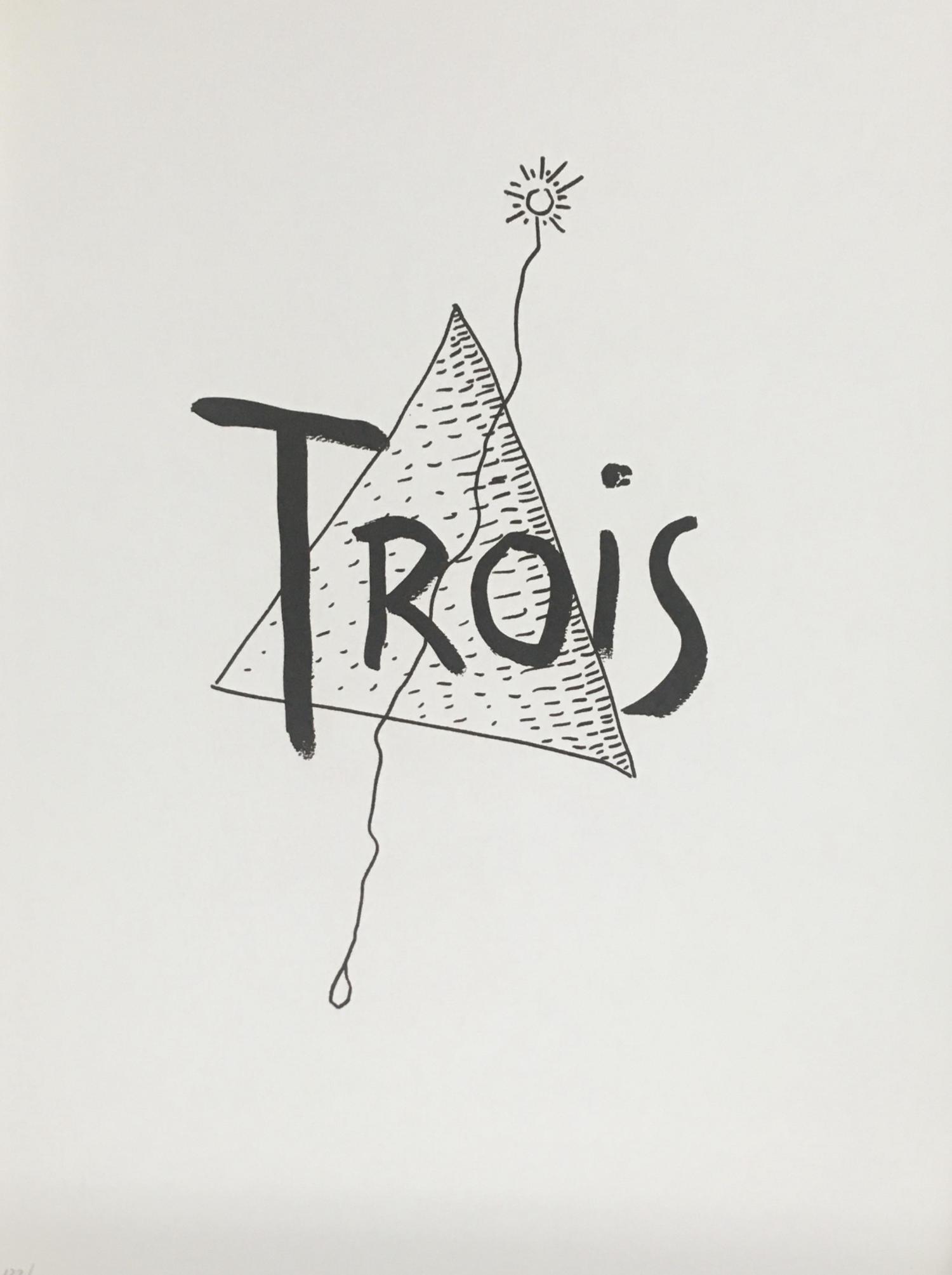 Man Ray - Trois: Artist: Man Ray Title: Trois Year: 1948 Dimensions: 15in. by 11.25in. Edition: From the limited edition of 150 Publisher: Editions Pierre Belfond Paris