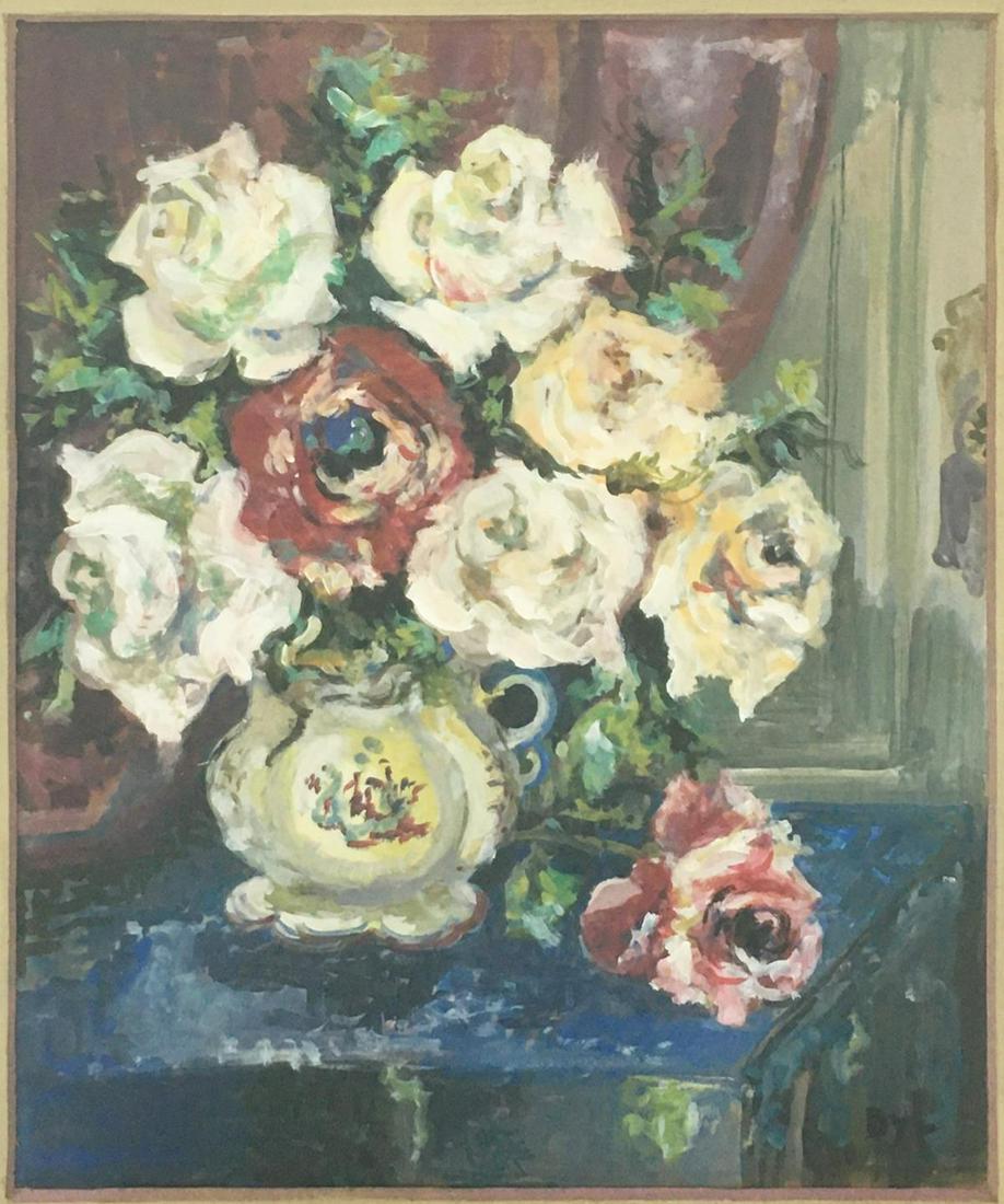 Marcel DYF - Bouquet: Artist: Marcel DYF Title: Bouquet Dimensions: 21in. by 17in. Edition: Unique One of a Kind Artwork Medium: Original Oil on Panel Condition: Excellent