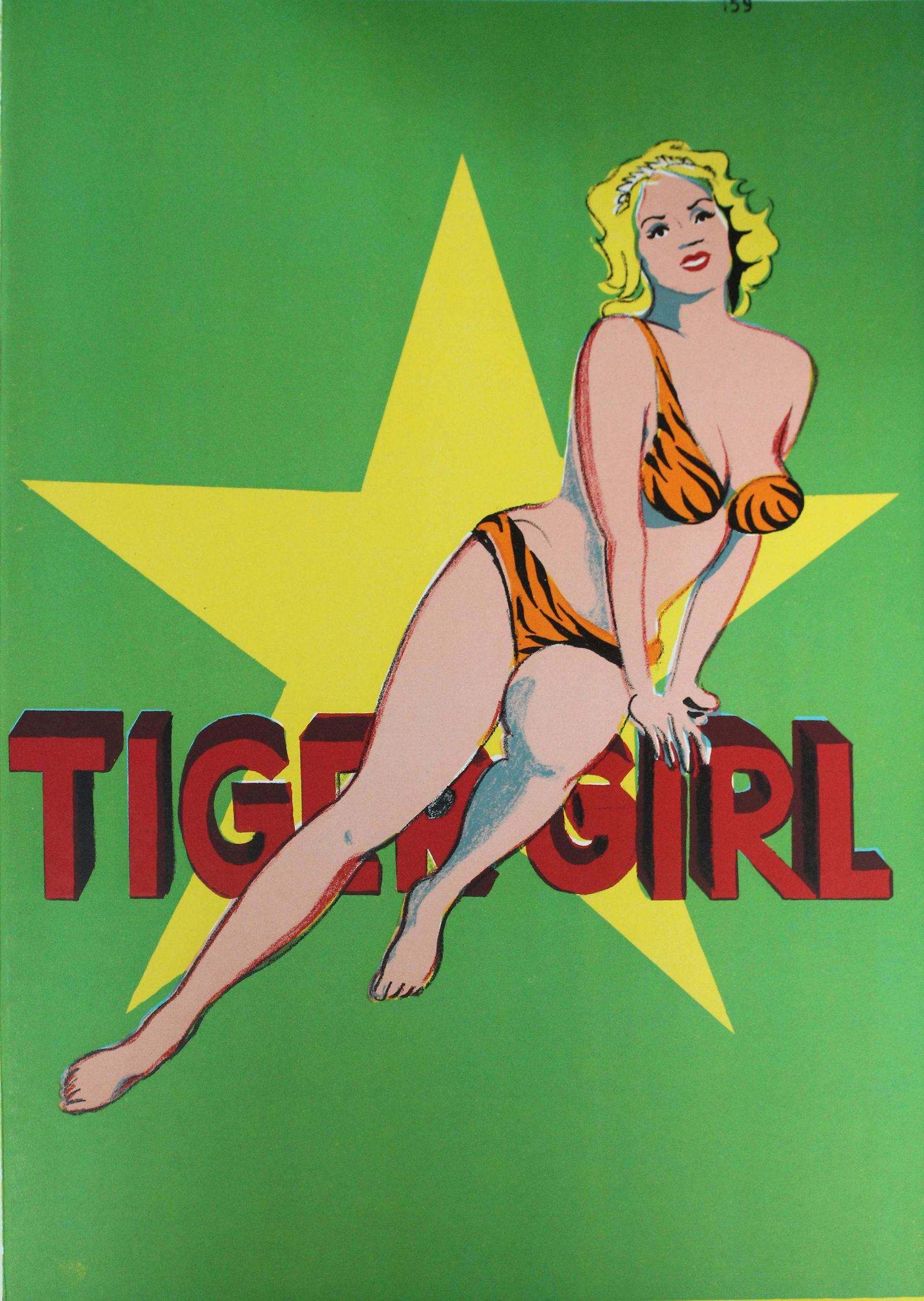 Mel Ramos "Tiger Girl": Artist: Mel Ramos Title: Tiger Girl Suite: One Cent Life Year: 1964 Medium: Original lithograph in colors on white wove paper Size: 16" x 11 1/2" Edition: From the limited edition of 2000