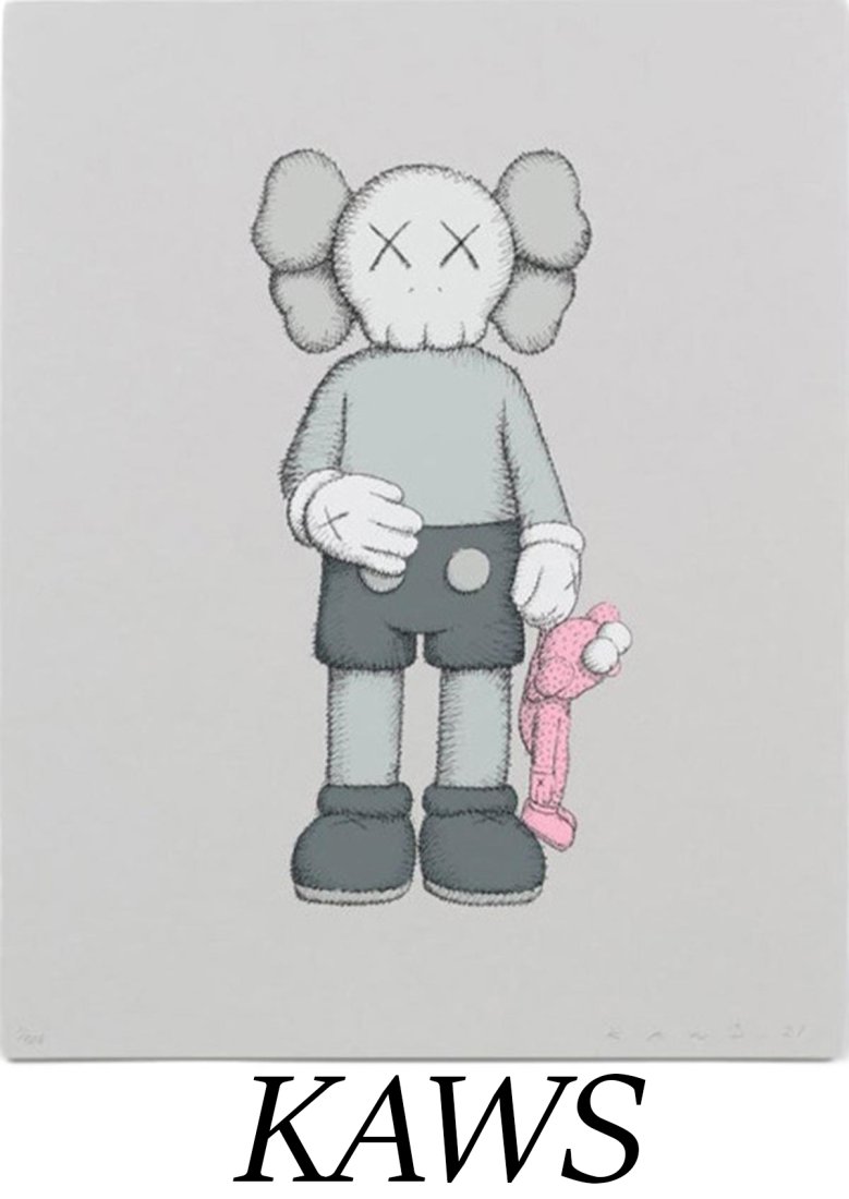 KAWS - Share: Artist: KAWS Title: Share Year: 2022 Dimensions: 20in. by 16in. Edition: Numbered from the Rare Limited Edition of 500 Medium: Original Screen print on Stonehen