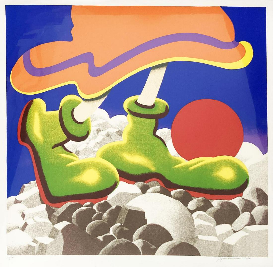Jack Brusca - Girl with Beach Ball: Artist: Jack Brusca Title: Girl with Beach Ball Year: 1977 Dimensions: 24in. by 24in. Edition: From the rare limited edition Medium: Screenprint in colors <