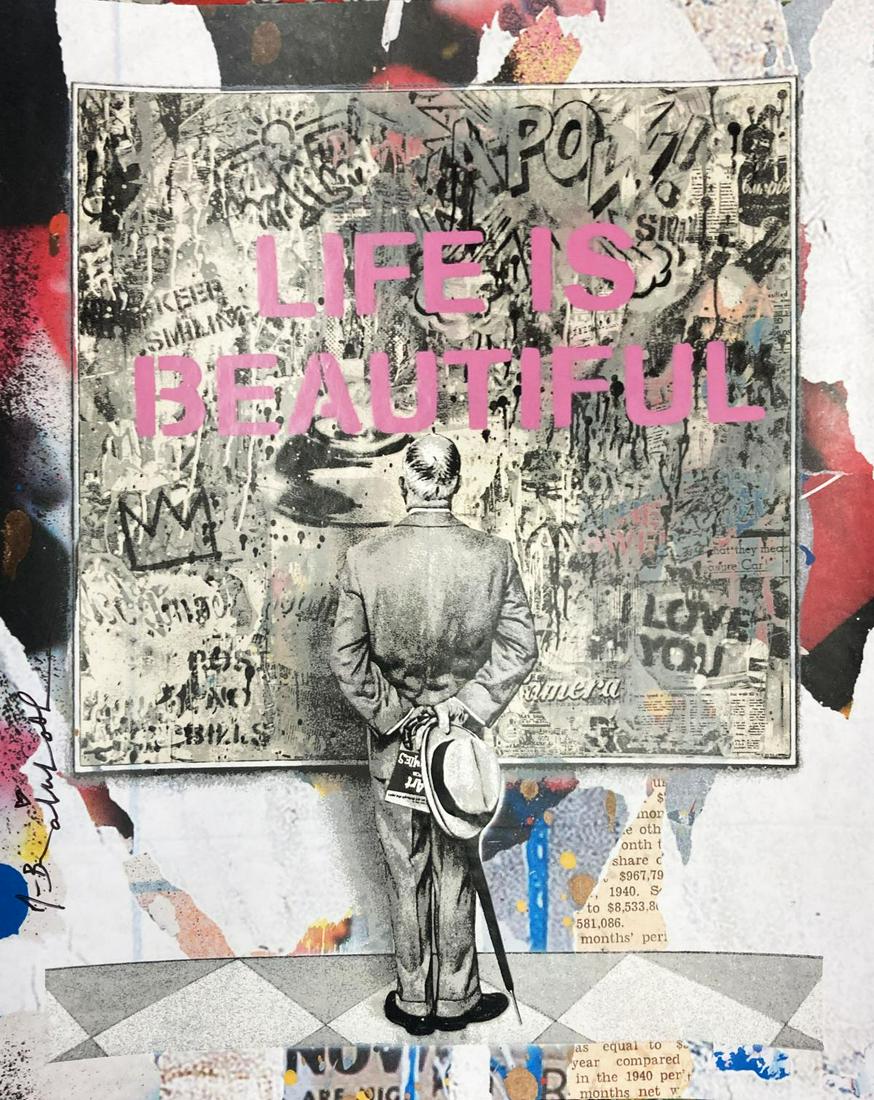 Mr. Brainwash - Street Connoisseur Life Is Beautiful Pink (1 of 1)