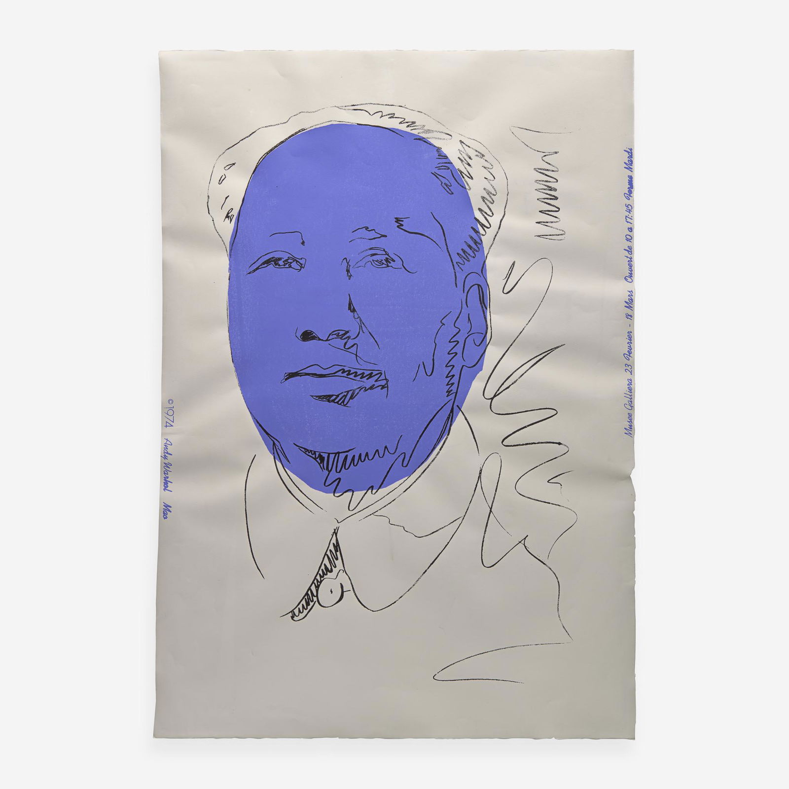 Andy Warhol - Mao: Artist: Andy Warhol Title: Mao Year: 1974 Dimensions: 44 3/4in. by 31in. Publisher: Musee Galliera Paris France Medium: Original Screenprint on wallpaper.