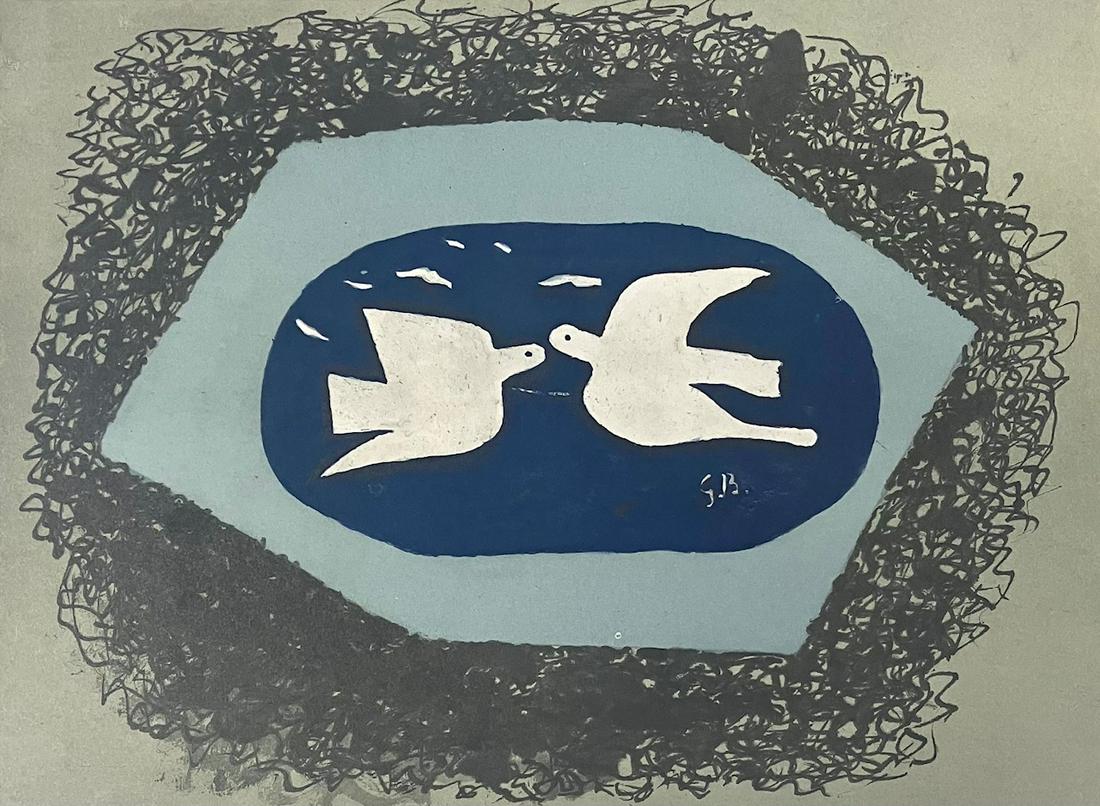 ベルナール・ビュッフェ「LES OISEAUX-L'oiseau rouge」 ベルナール・ビュッフェ「LES OISEAUX-L'oiseau rouge