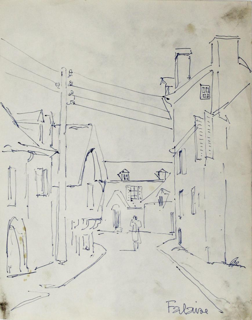 Fernand Leger - Original Drawing: Street Scene, Falaise (1 of 1)