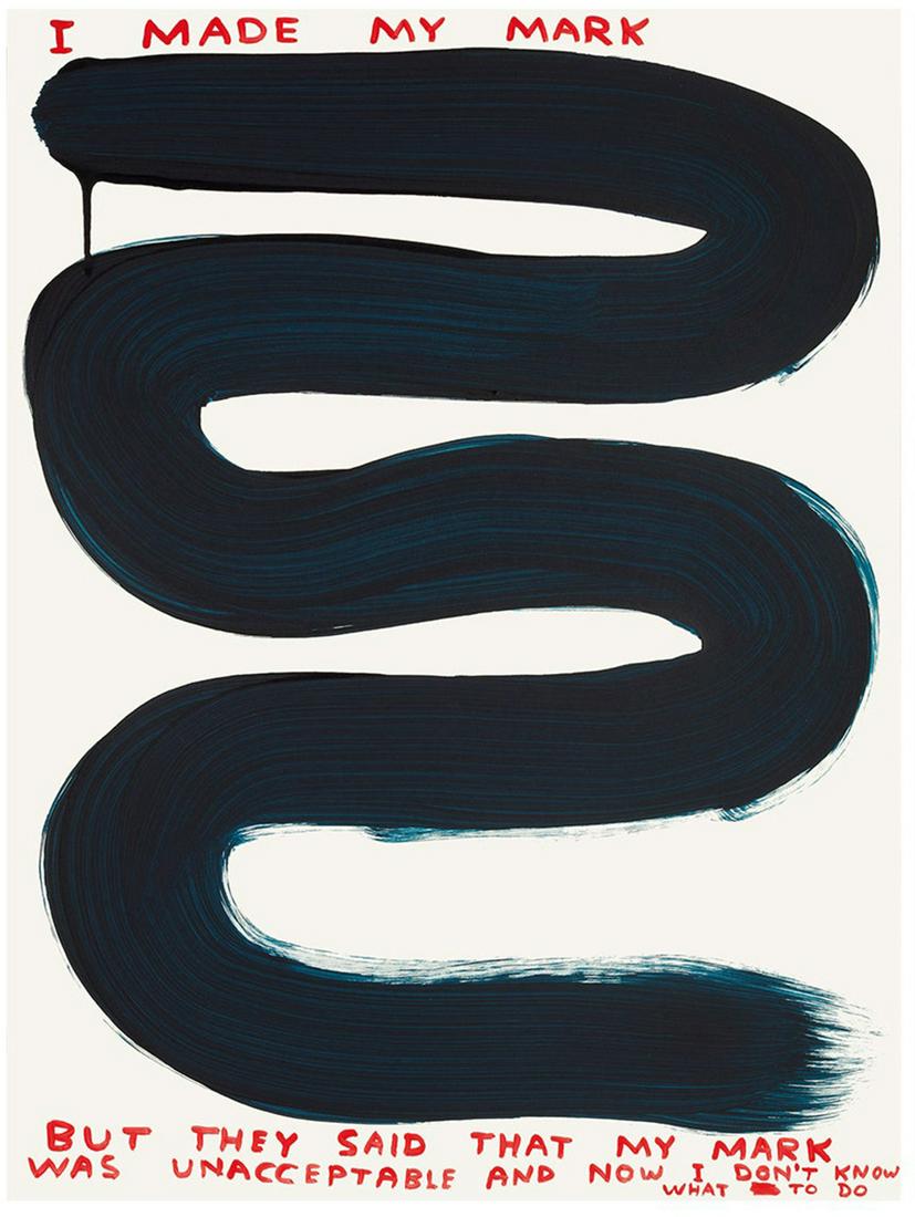 David Shrigley - I Made My Mark: Artist: David Shrigley Title: I Made My Mark Year: 2021 Dimensions: 23 5/8in. by 31 1/2in. Publisher: Shrig Shop Medium: Offset Lithograph in Colors on 200g Mun