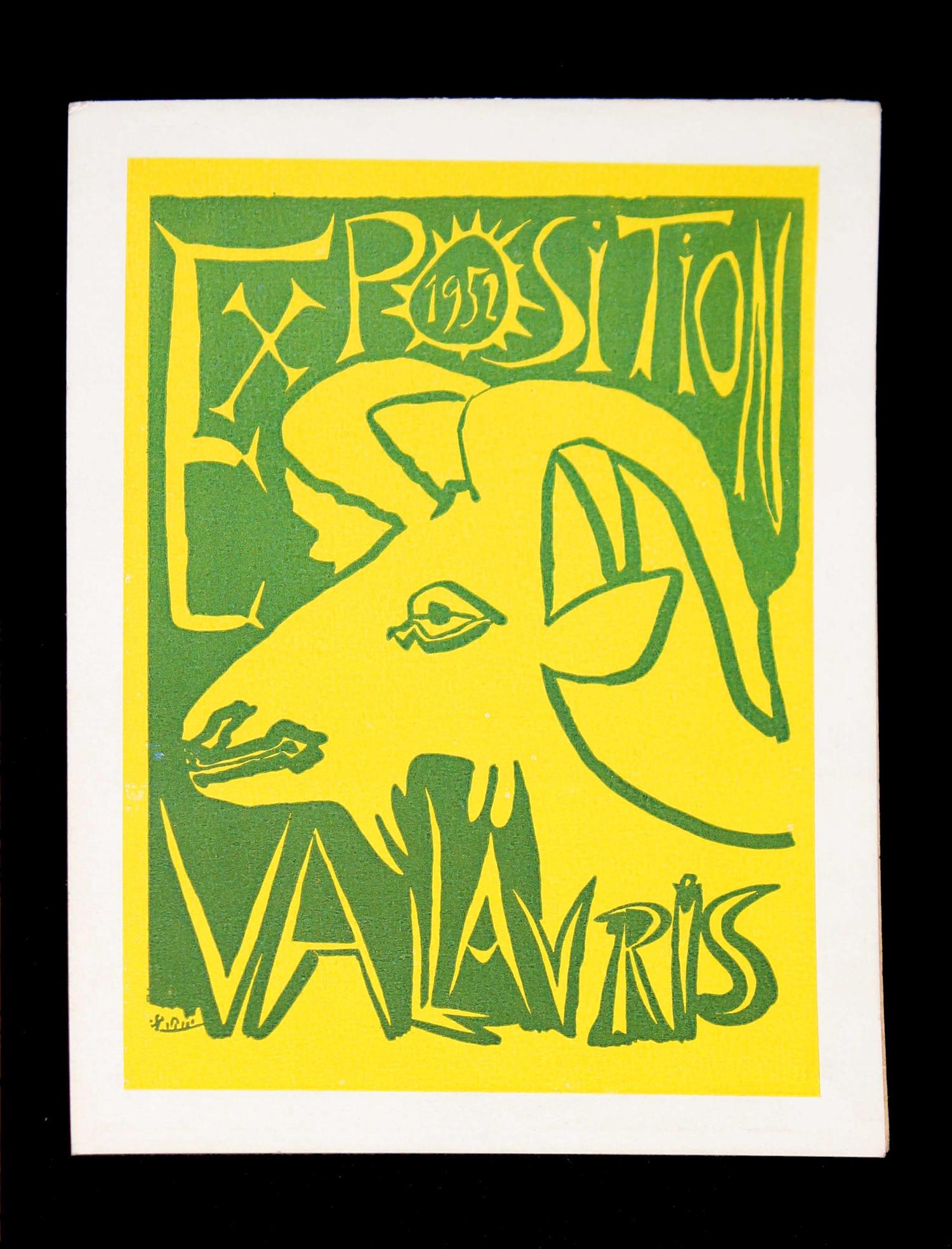 Pablo Picasso (After) - Exposition Vallauris 52: Artist: Pablo Picasso (After) Title: Exposition Vallauris 52 Year: 1952 Dimensions: 6.5in. by 4.5in. Edition: From the rare limited edition Publisher: Associati