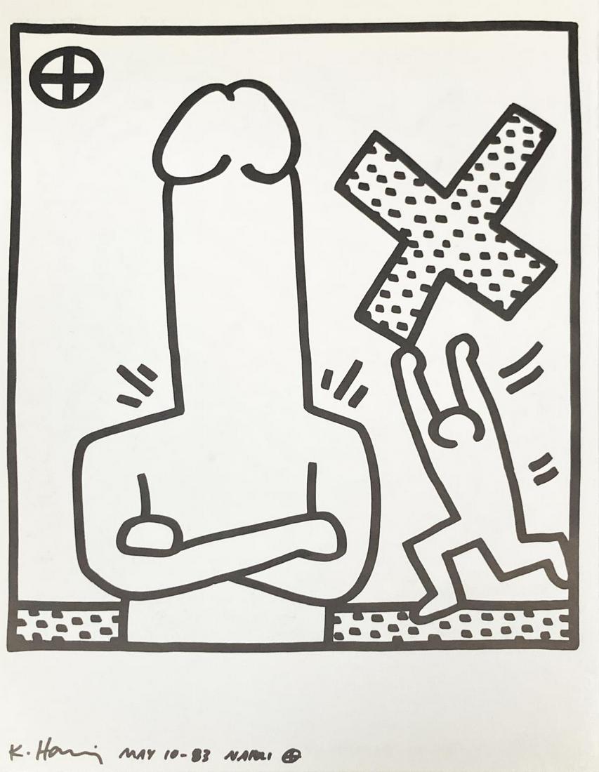 Keith Haring - Untitled XXIV: Artist: Keith Haring Title: Untitled XXIV Year: 1983 Dimensions: 12.5in. by 9.5in. Edition: From the rare limited edition Publisher: La Galerie de Poche