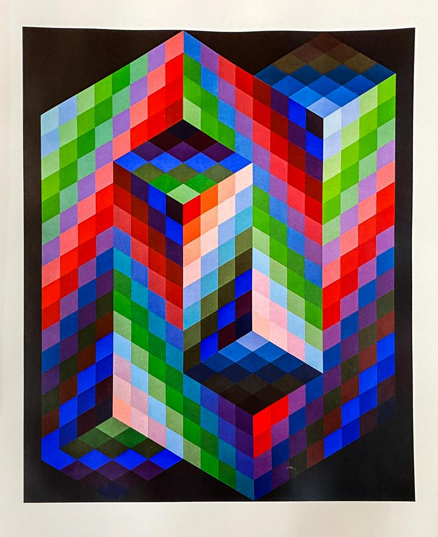 Victor Vasarely - Vaar: Artist: Victor Vasarely Title: Vaar Dimensions: 15.75in. by 15.5in. Edition: From the rare and limited edition Publisher: Studio Bruckman Suite: Reponses A Vasa