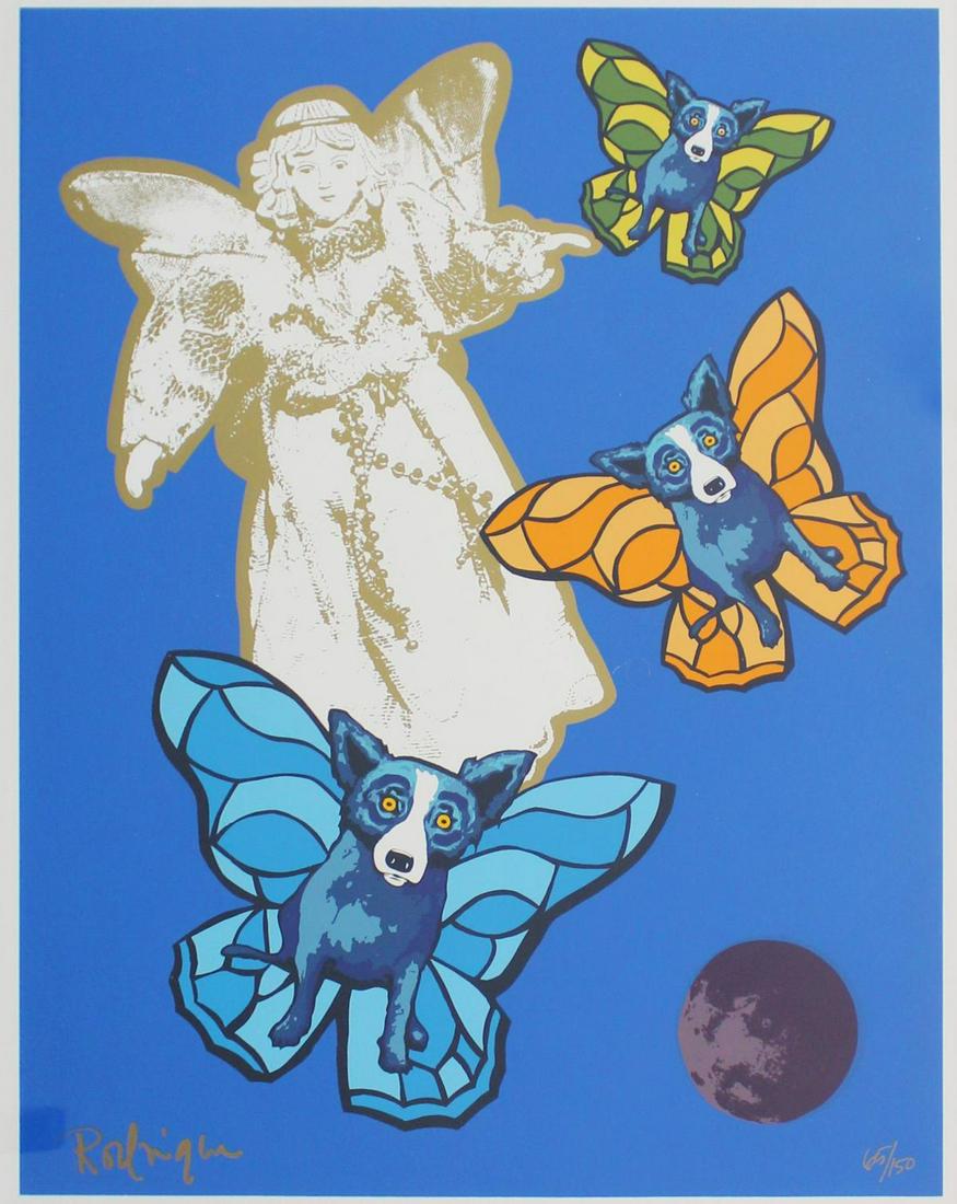 George Rodrigue - Angel Baby: Artist: George Rodrigue Title: Angel Baby Year: 2000 Dimensions: 20in. by 16in. Edition: from the rare limited edition of 150 Medium: Original serigraph on pape