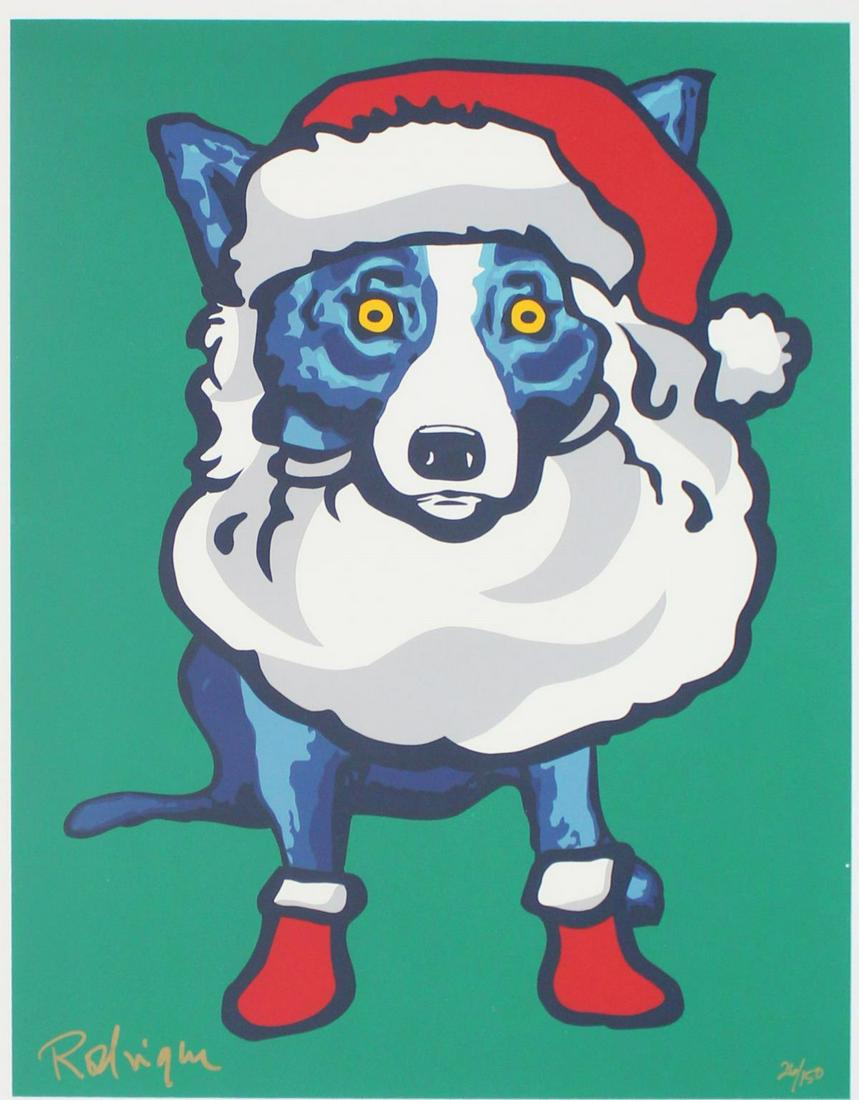 George Rodrigue - Ho Ho Ho: Artist: George Rodrigue Title: Ho Ho Ho Year: 2000 Dimensions: 20in. by 16in. Edition: 26 from the rare limited edition of 150 Medium: Original serigraph on pap