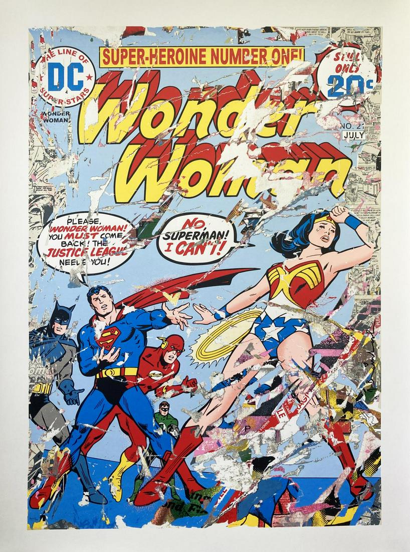 Mr. Brainwash - Wonder Woman: Artist: Mr. Brainwash Title: Wonder Woman Year: 2020 Dimensions: 34.25in. by 47.25in. Edition: AP From the rare limited edition of 10 Medium: Original Serigraph