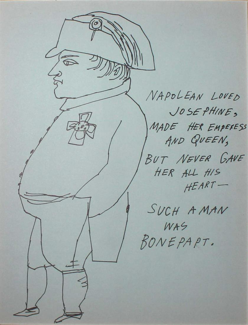 Andy Warhol - Napolean: Artist: Andy Warhol Title: Napolean Year: 1953 Dimensions: 11in. by 8.5in. Edition: From the rare limited edition Suite: Love is a Pink Cake Medium:<