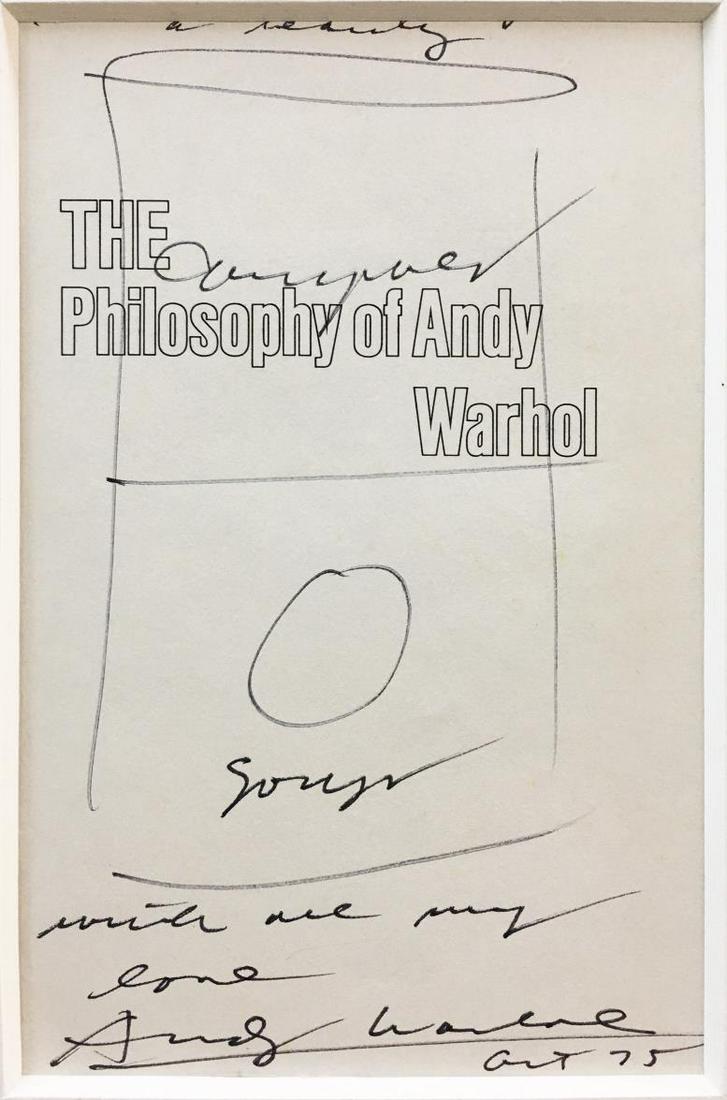 Andy Warhol - "The Philosophy of Andy Warhol" Original Soup Can Drawing (1 of 1)