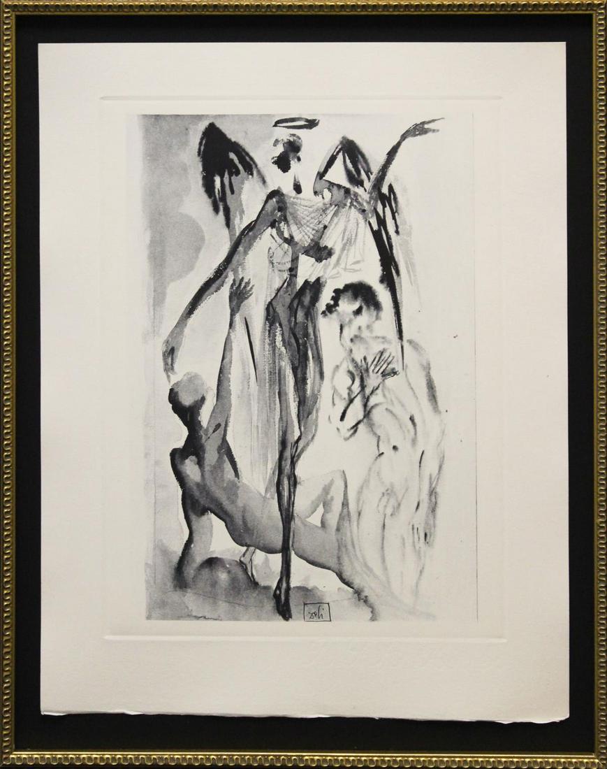 Salvador Dali - Towards the Tree of Law: Artist: Salvador Dali Title: Towards the Tree of Law Year: 1964 Dimensions: 10.25in. by 13in. Edition: From the rare limited edition of 165 in blue/gray Publisher:<
