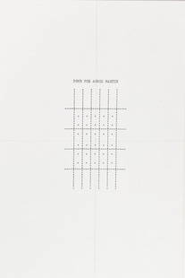 Joshua Ware - Pomb For Agnes Martin: Artist: Joshua Ware Title: Pomb For Agnes Martin Year: 2018 Dimensions: 19.5in. by 23in. Edition: From the rare limited edition of Medium: Typed ink on linen p