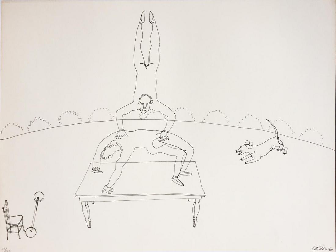 Alexander Calder (after) - Untitled (Balancing Act) from "16 Circus Drawings": Artist: Alexander Calder (after) Title: Untitled (Balancing Act) from "16 Circus Drawings" Year: 1964 Dimensions: 13in. by 17in. Edition: From the rare limited edition of 100