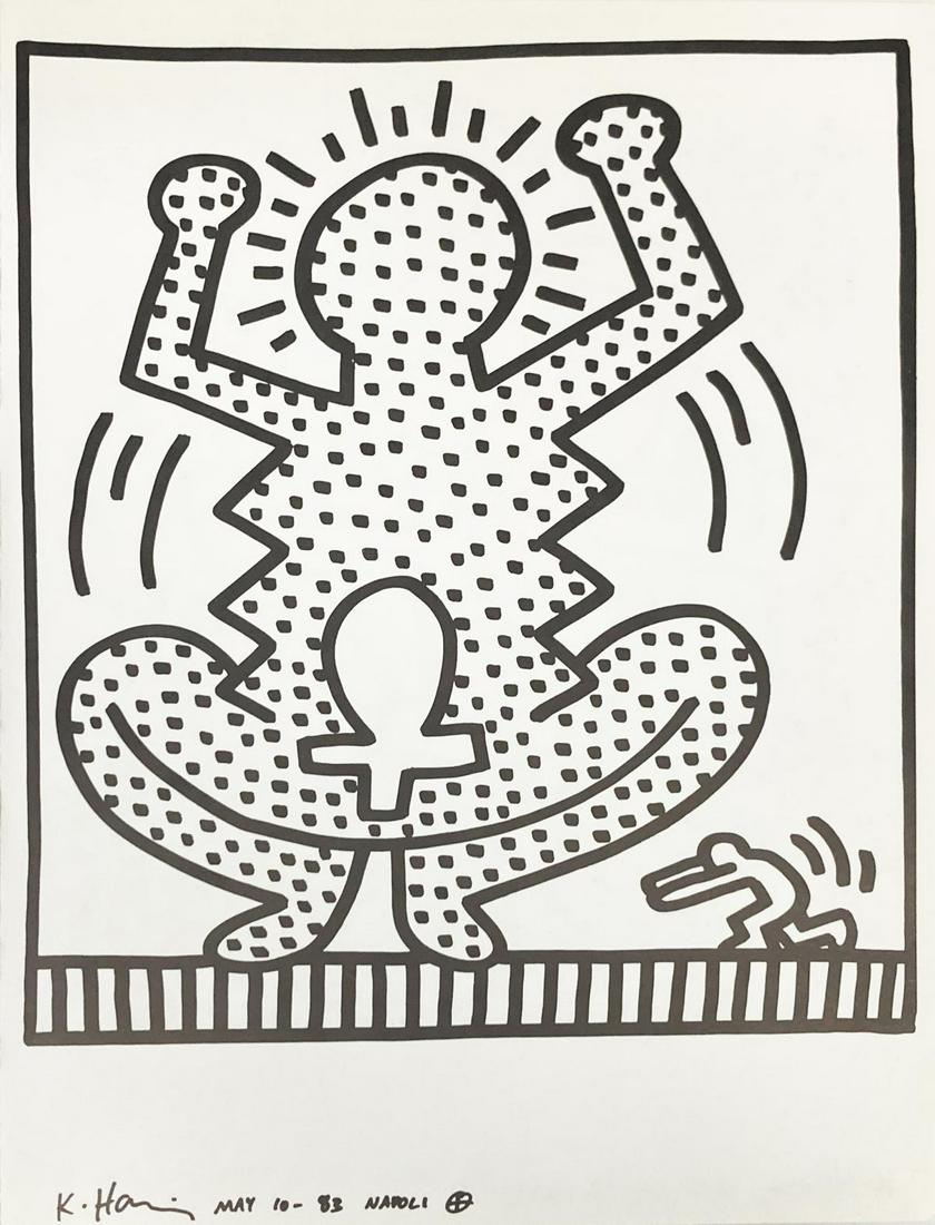 Keith Haring - Untitled X: Artist: Keith Haring Title: Untitled X Year: 1983 Dimensions: 12.5in. by 9.5in. Edition: From the rare limited edition Publisher: La Galerie de Poche