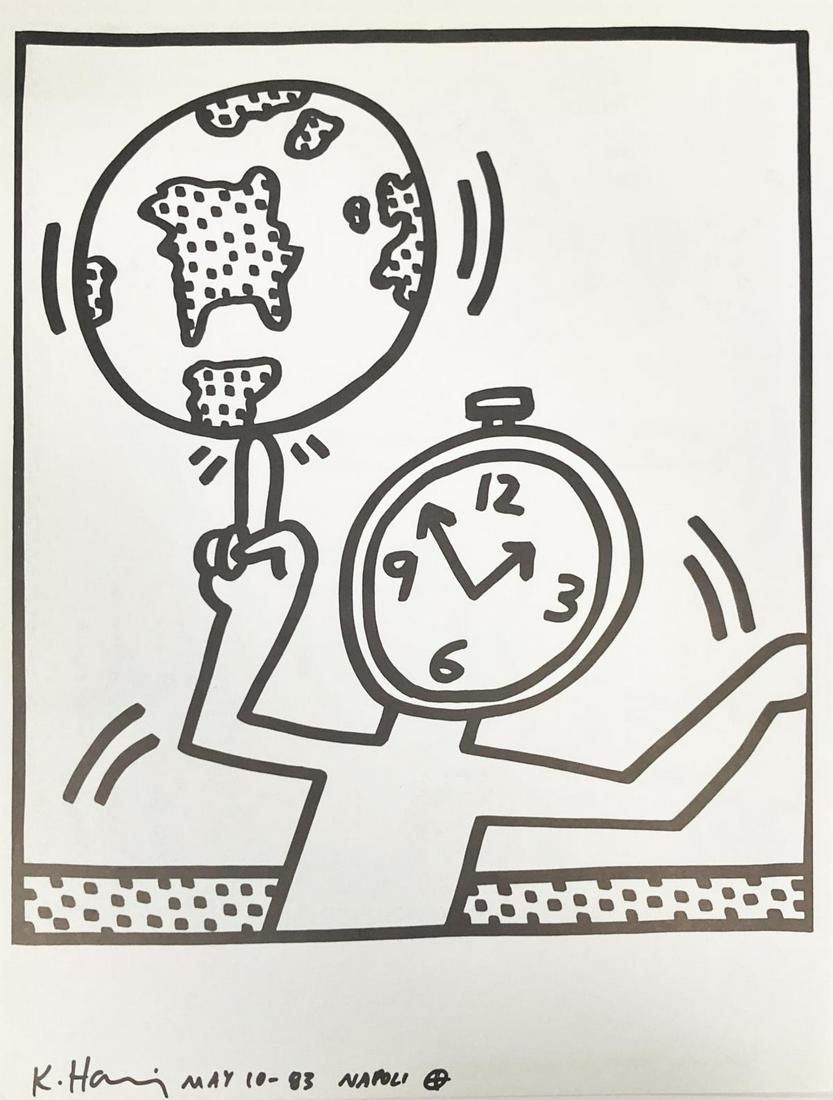 Keith Haring - Untitled IV: Artist: Keith Haring Title: Untitled IV Year: 1983 Dimensions: 12.5in. by 9.5in. Edition: From the rare limited edition Publisher: La Galerie de Poche <