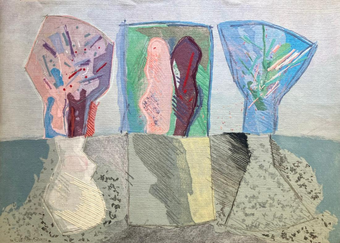 Calman Shemi - Clear Reflection - Soft Tapestry: Artist: Calman Shemi Title: Clear Reflection - Soft Tapestry Year: 1972 Dimensions: 73in. by 54in. Edition: Unique One of a Kind Original Artwork Medium: Origin
