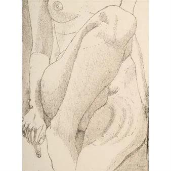 Philip Pearlstein - Small Nude: Artist: Philip Pearlstein Title: Small Nude Year: 1976 Dimensions: 14in. by 11in. Edition: From the Rare Limited Edition Publisher: Brooke Alexander