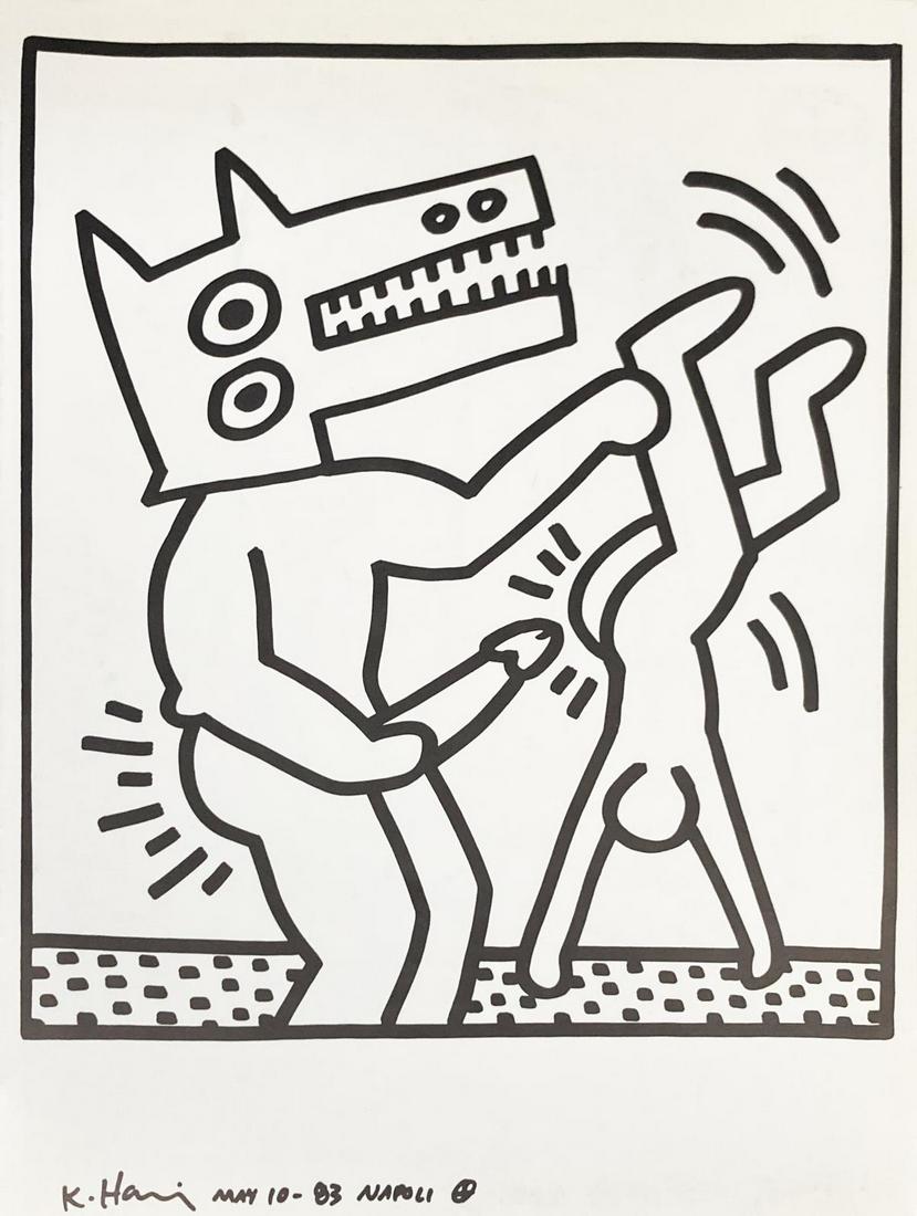 Keith Haring - Untitled XX: Artist: Keith Haring Title: Untitled XX Year: 1983 Dimensions: 12.5in. by 9.5in. Edition: From the rare limited edition Publisher: La Galerie de Poche <