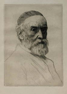 Alphonse Legros - Portrait of George Frederick Watts: Artist: Alphonse Legros Title: Portrait of George Frederick Watts Year: 1883 Dimensions: 9 7/16in. by 12 3/8in. Edition: From the Rare Limited Edition Publisher: