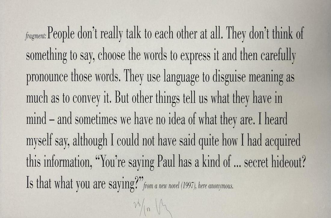 Joseph Kosuth - Untitled: Artist: Joseph Kosuth Title: Untitled Year: 1997 Dimensions: 20.5in. by 25in. Edition: Numbered from the rare limited edition of 100 Publisher: The Freud Museum