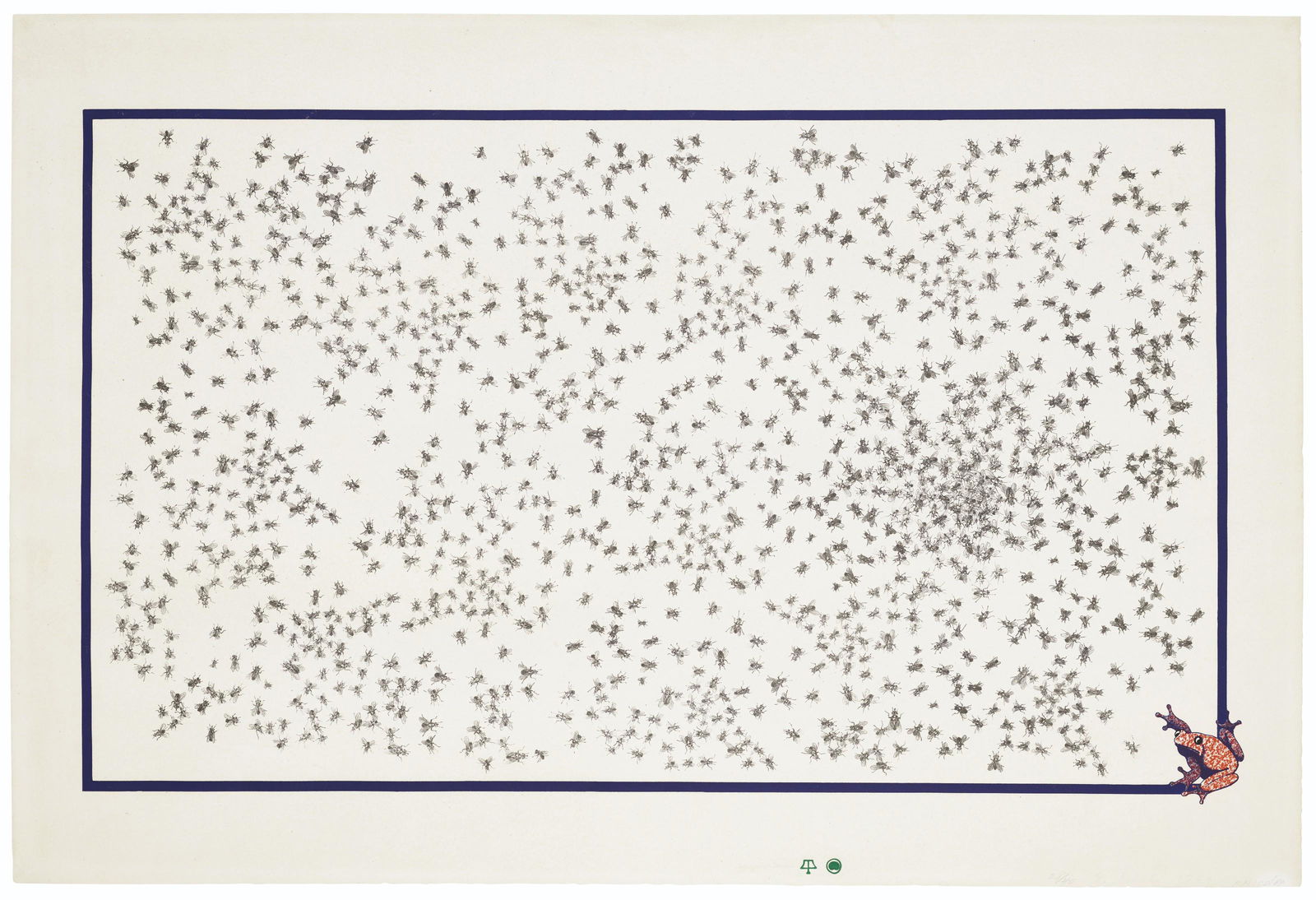 Ed Ruscha and Ken Price - Flies and Frog: Artist: Ed Ruscha and Ken Price Title: Flies and Frog Year: 1969 Dimensions: 23in. by 33 7/in. Edition: From the rare limited edition of 40 Publisher: Tamarind