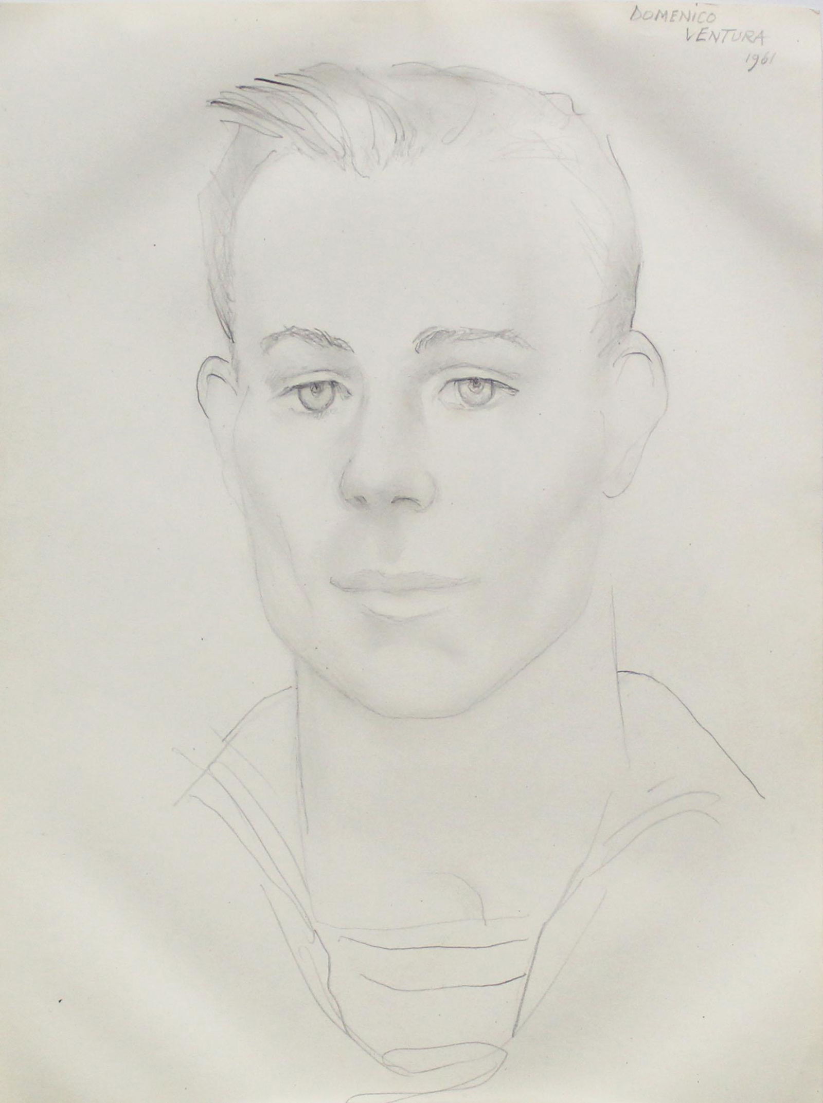 Emlen Etting - Domenico Ventura: Artist: Emlen Etting Title: Domenico Ventura Year: 1961 Dimensions: 9 5/8in. by 12 5/8in. Edition: Unique One of a Kind Artwork Suite: Heads of Boys