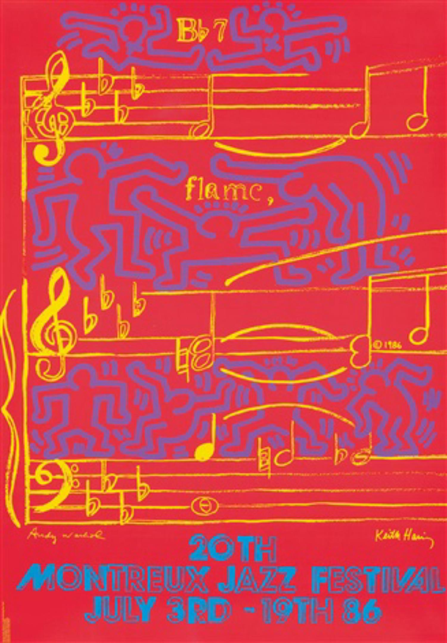 Keith Haring and Andy Warhol - Montreux Jazz Festival: Artist: Keith Haring and Andy Warhol Title: Montreux Jazz Festival 1986 Year: 1986 Dimensions: 27 1/5in. by 39in. Weight: 0 Edition: From the Rare Limited Editi
