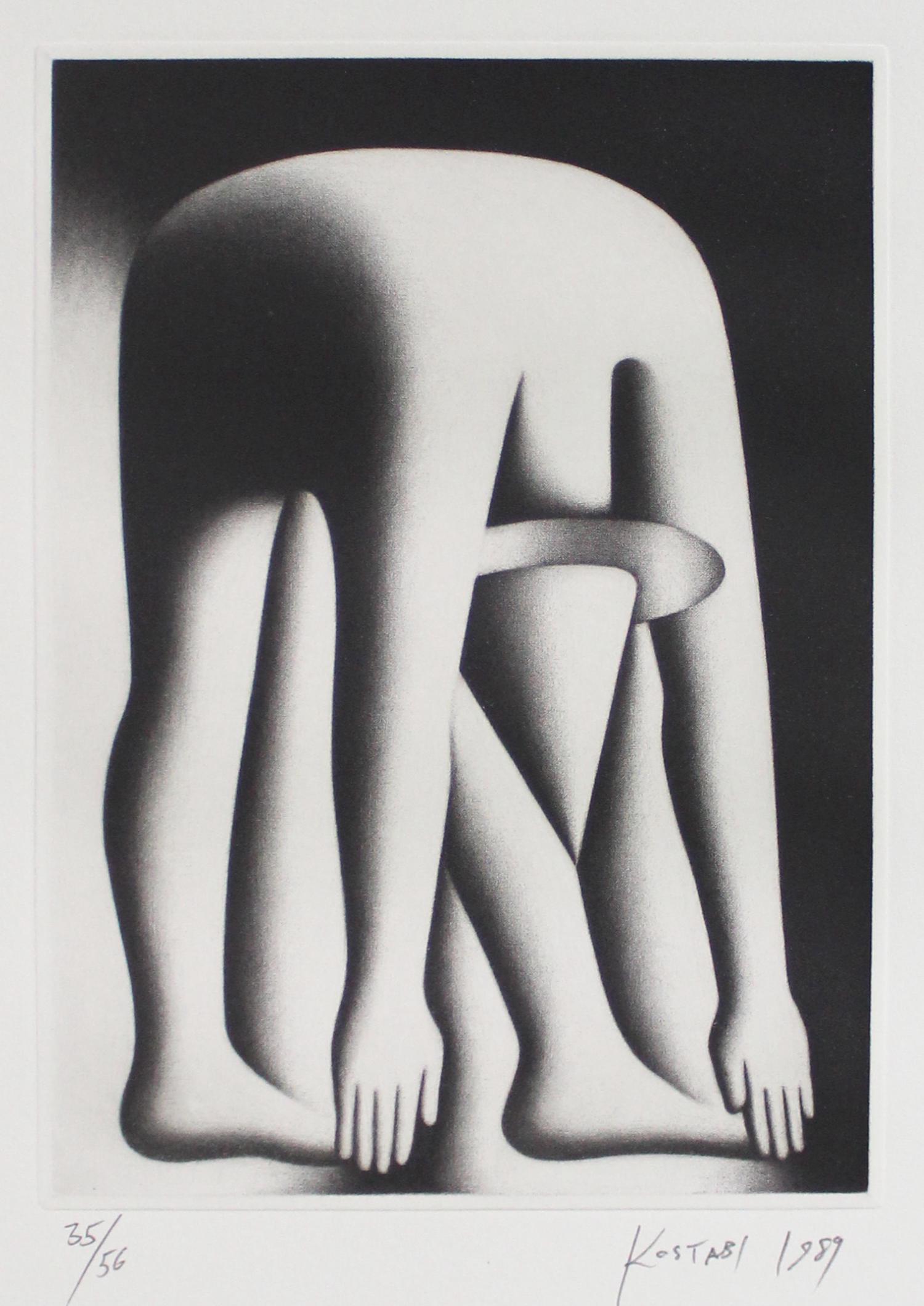 Mark Kostabi - Body by the Jake: Artist: Mark Kostabi Title: Body by the Jake Year: 1989 Dimensions: 15in. by 21in. Edition: From the Rare Limited Edition of 56 Medium: Mezzotint Etching on Riv