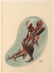 Al Hirschfeld - Scufflin' In: Artist: Al Hirschfeld Title: Scufflin' In Year: 1941 Dimensions: 12in. by 9.25in. Edition: 752 from the limited edition of 1000 Publisher: Hyperion Press New York