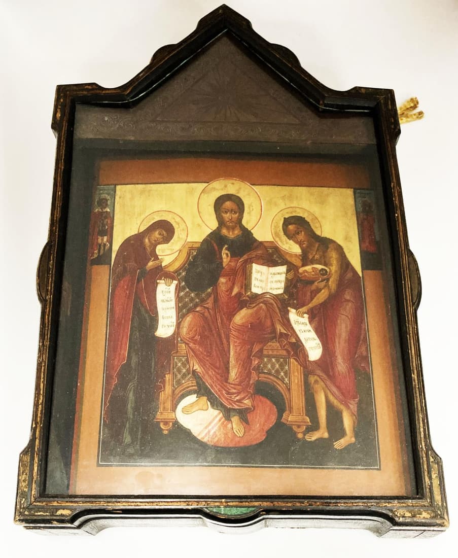 Unknown Artist - Russian Icon of Christ John and Mary (1 of 1)