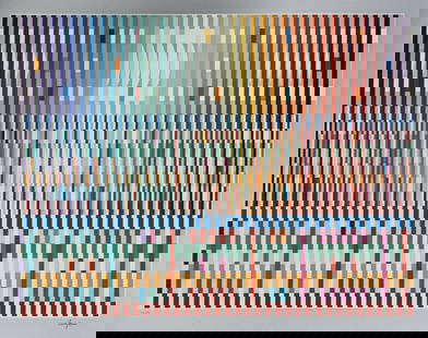 Yaacov Agam - Untitled II: Artist: Yaacov Agam Title: Untitled II Dimensions: 42.5in. by 30in. Edition: From the rare limited edition of LXIII Medium: Original Lithograph in colors on paper C