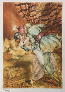 Louis Icart - Taken: Artist: Louis Icart Title: Taken Year: 1935 Dimensions: 7 3/8in. by 9 1/4in. Edition: From the rare limited edition of 497 Publisher: Claude Prosper de Crebillo