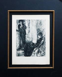 Pierre-Auguste Renoir - Au coin de la Cheminee: Artist: Pierre-Auguste Renoir Title: Au coin de la Cheminee Year: 1919 Dimensions: 12.5in. by 9.5in. Edition: Limited edition of 375 on Velin'd Archives paper Pub