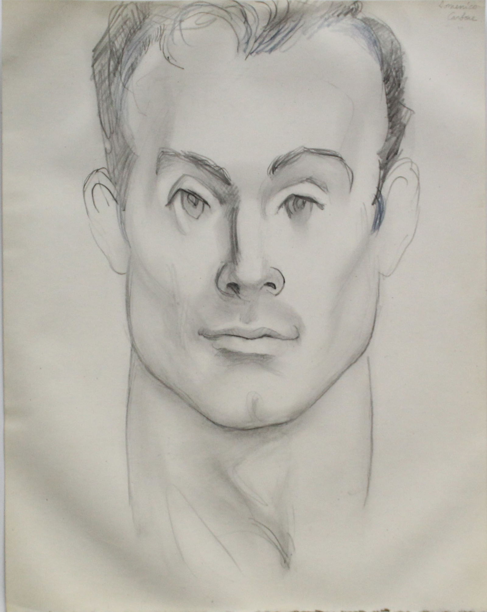 Emlen Etting - Domenico II: Artist: Emlen Etting Title: Domenico II Dimensions: 9 7/8in. by 12 5/8in. Edition: Unique One of a Kind Artwork Suite: Heads of Boys Medium: Original Pencil on