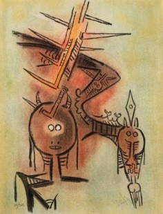 Wilfredo Lam - Belle Epine from Pleni Luna: Artist: Wilfredo Lam Title: Belle Epine from Pleni Luna Year: 1974 Dimensions: 25 1/2in. by 19 5/8in. Edition: From the rare limited edition of 262 Medium: Orig