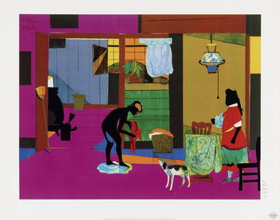 Romare Bearden - Mecklenburg Morning Sunrise for China Lampe: Artist: Romare Bearden Title: Mecklenburg Morning Sunrise for China Lampe Year: 1993 Dimensions: 29in. by 37 3/4in. Edition: From the Rare Limited Edition of 950 Pu