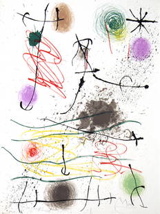 Joan Miro - Quelques fleurs pour des amis Frontispiece: Artist: Joan MiroTitle: Quelques fleurs pour des amis Frontispiece with Year: 1964Dimensions: 16in. by 12.8in.Edition: From the rare limited editionPublisher: XXe Siecle ParisSuite: Quelques fleurs