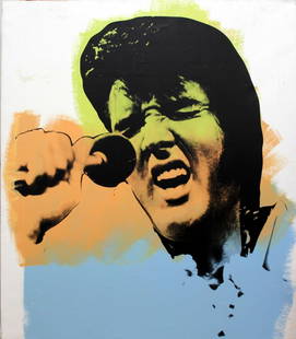 Steve Kaufman - Elvis Vegas: Artist: Steve Kaufman Title: Elvis Vegas Year: 1980 Dimensions: 46in. by 38in. Edition: From the rare limited edition Medium: Original hand embellished serigraph on streche