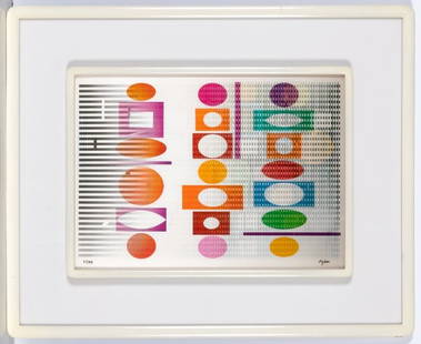 Yaacov Agam - Composition: Artist: Yaacov Agam Title: Composition Dimensions: 19 3/4in. by 24 3/8in. Edition: Numbered from the Rare Limited Edition of 99 Medium: Agamograph Condition: Ex